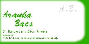 aranka bacs business card