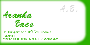 aranka bacs business card